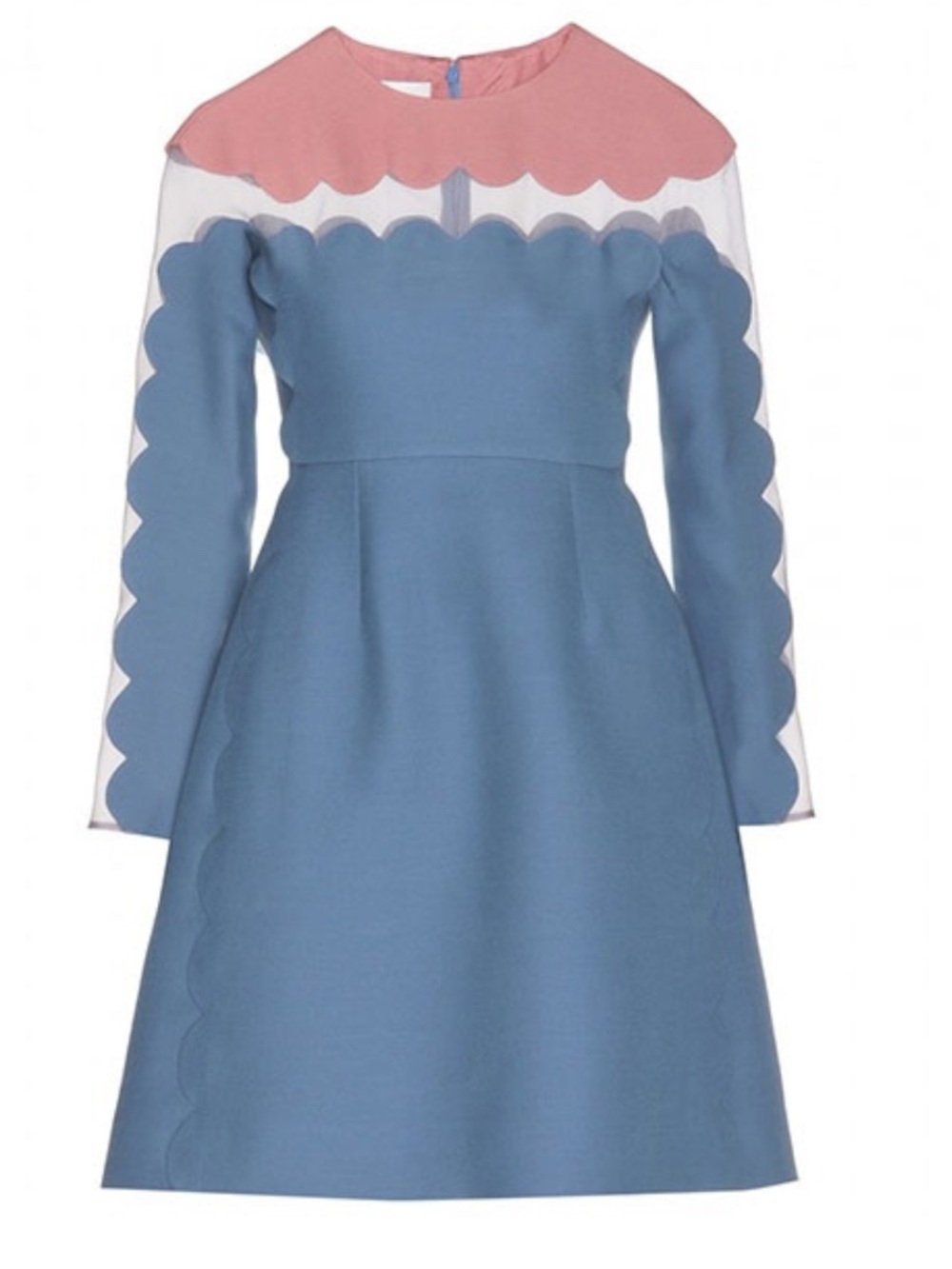 Valentino Runway 2013 Scallop Edge Wool Silk Dress US 6 IT 42